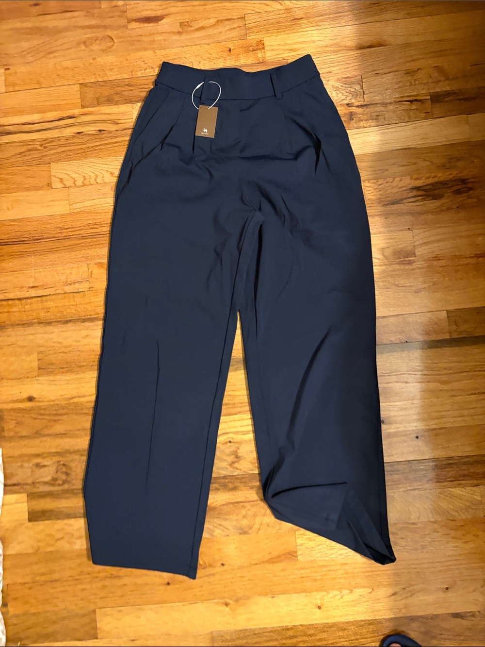 Tailored Women's Navy Wide-Leg Dress Pants